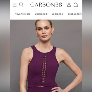 Carbon38 Crochet Tank in Melt Deep Purple Plum workout yoga Top size Small